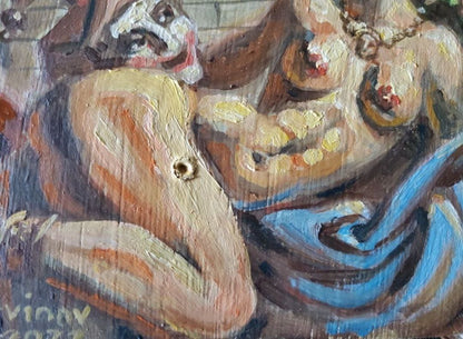 Oil painting After the masquerade by Litvinov Daniil Olegovich, textured abstract portrait