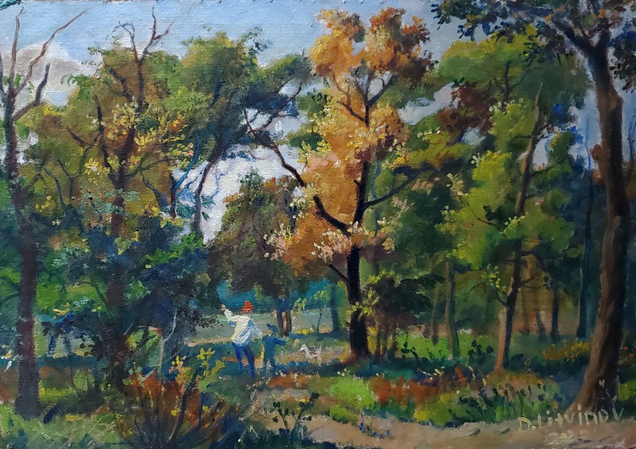 Oil painting Autumn in the park by Litvinov Daniil Olegovich