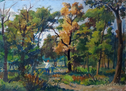 Oil painting Autumn in the park by Litvinov Daniil Olegovich