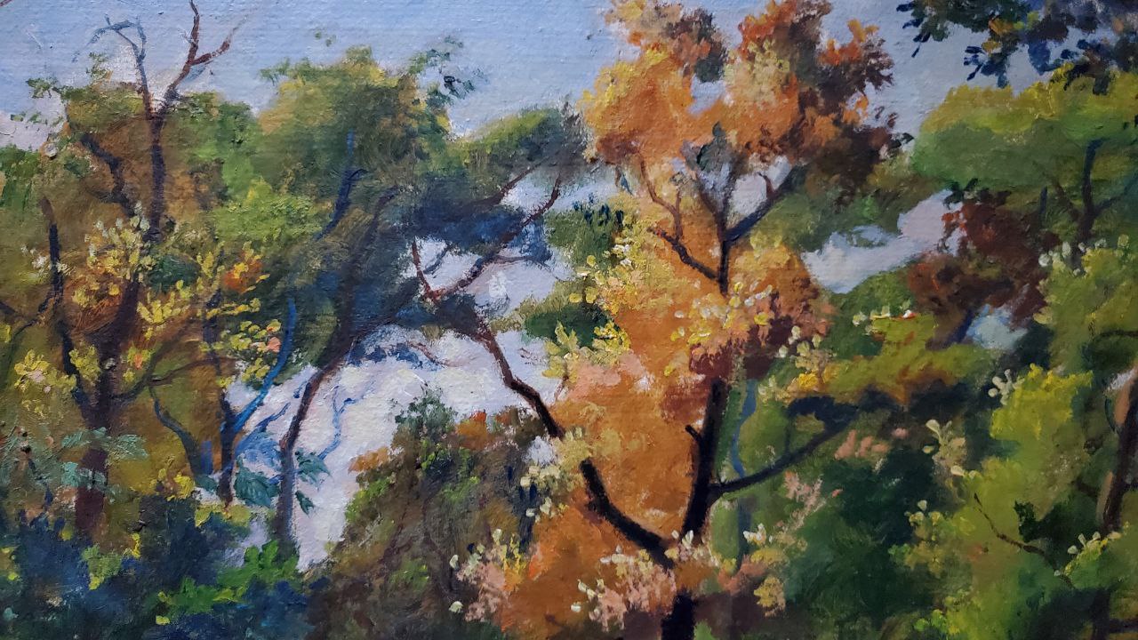 Oil painting Autumn in the park by Litvinov Daniil Olegovich