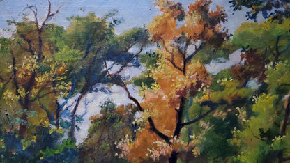 Oil painting Autumn in the park by Litvinov Daniil Olegovich