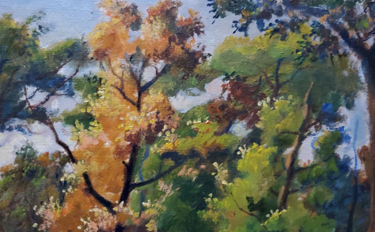 Oil painting Autumn in the park by Litvinov Daniil Olegovich