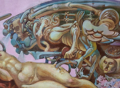 Surreal oil painting Dreams by Litvinov Daniil Olegovich, skeletal forms
