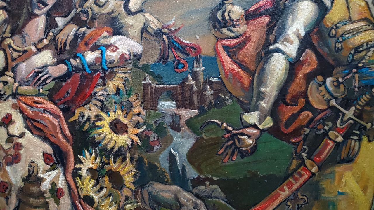Oil painting Cossacks dream by Litvinov Daniil Olegovich with knight
