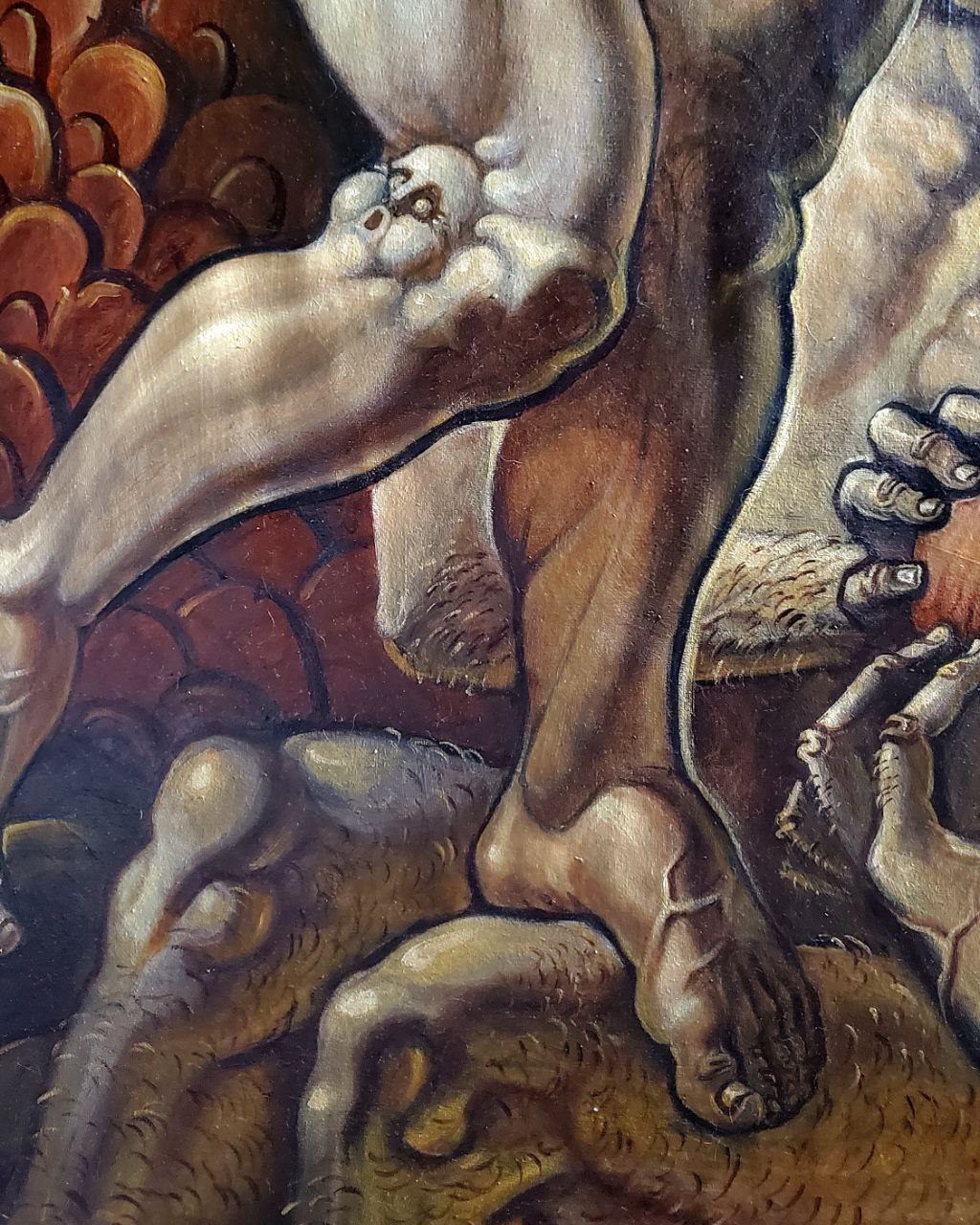 Oil painting of muscular nude Adam by Litvinov Daniil Olegovich