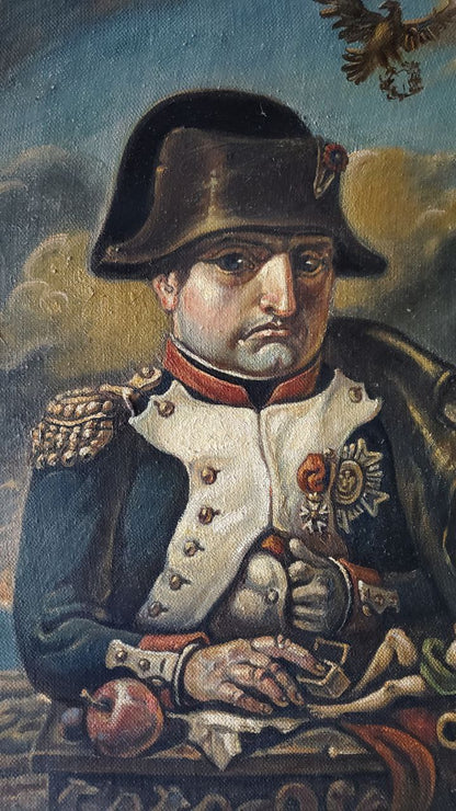 Oil painting portrait of pensive Napoleon by Daniil Litvinov