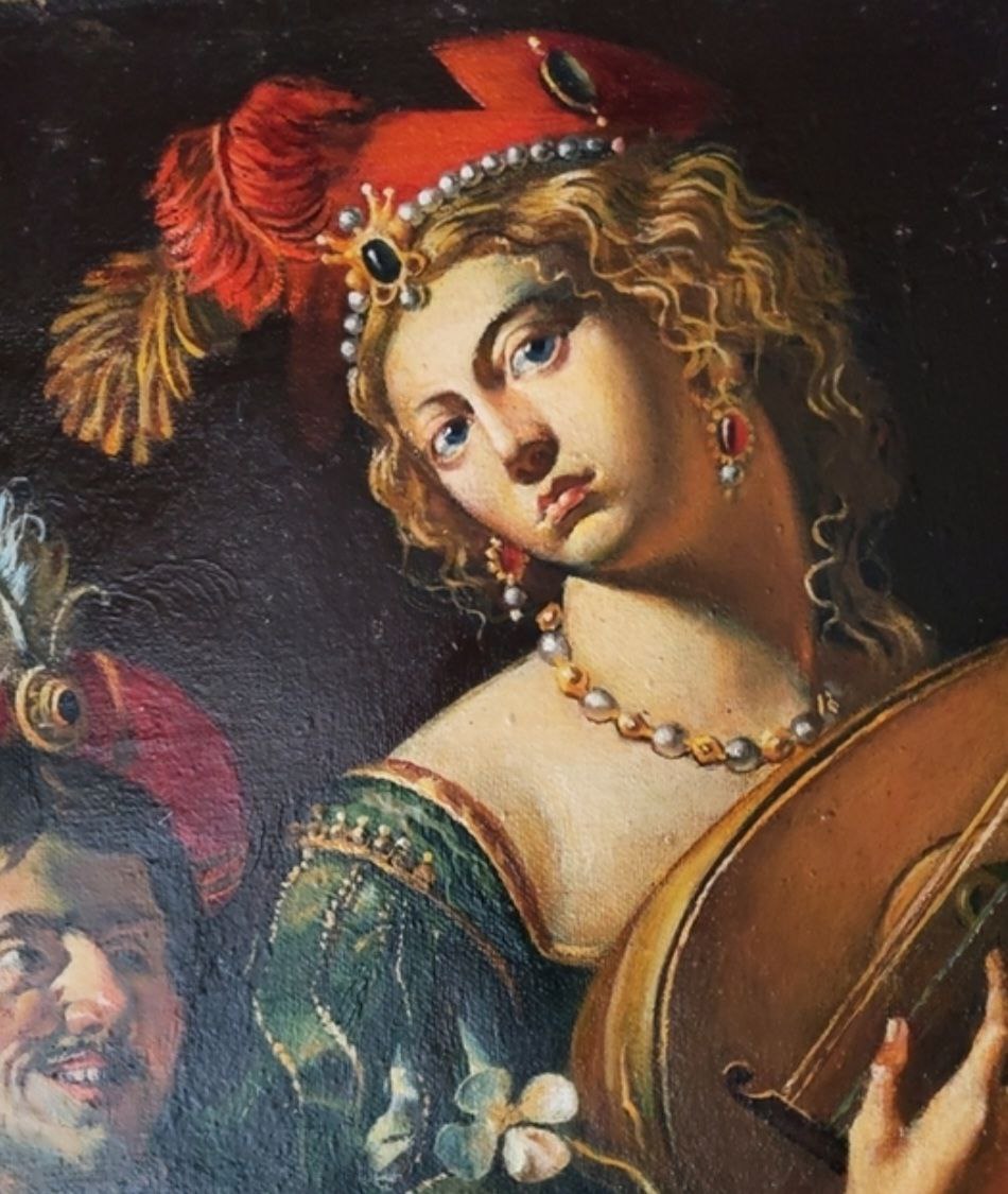 Oil painting by Litvinov Daniil Olegovich: woman in feathered headdress