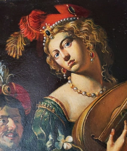 Oil painting by Litvinov Daniil Olegovich: woman in feathered headdress