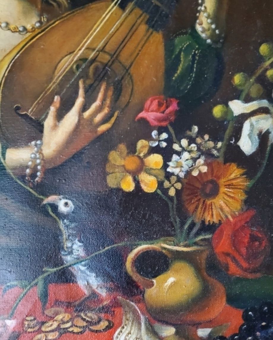 Oil painting by Musicians Litvinov Daniil Olegovich: vibrant bouquet in yellow vase