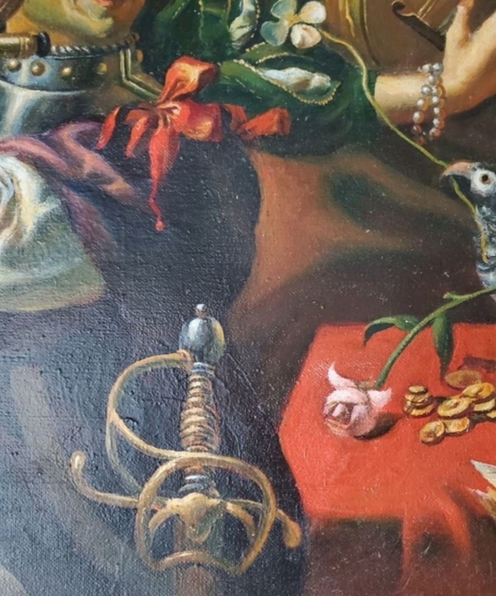 Oil painting of ornate golden sword hilt by Musicians Litvinov Daniil Olegovich