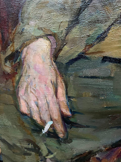 Oil painting of painted hand in pink beige tones by Prus Viktor Nikolaevich