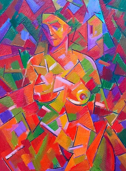 Abstract oil painting Figure woman Peter Dobrev