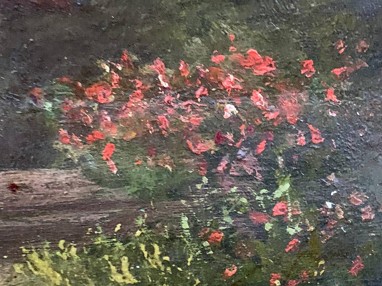 Oil painting Lonely house by Vzheshch Yevhen Ksaveriyovych with red poppies