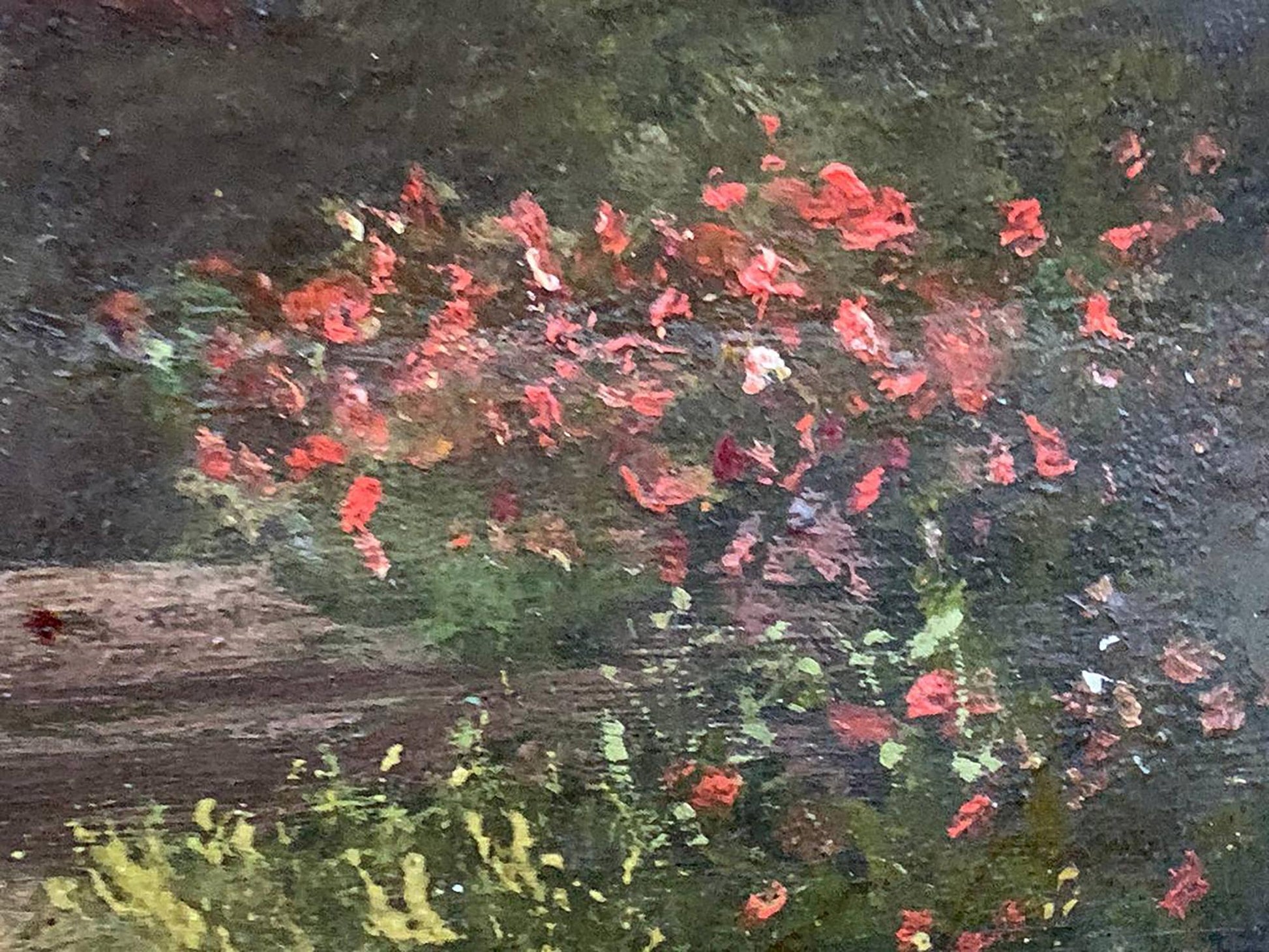 Oil painting Lonely house by Vzheshch Yevhen Ksaveriyovych with red poppies