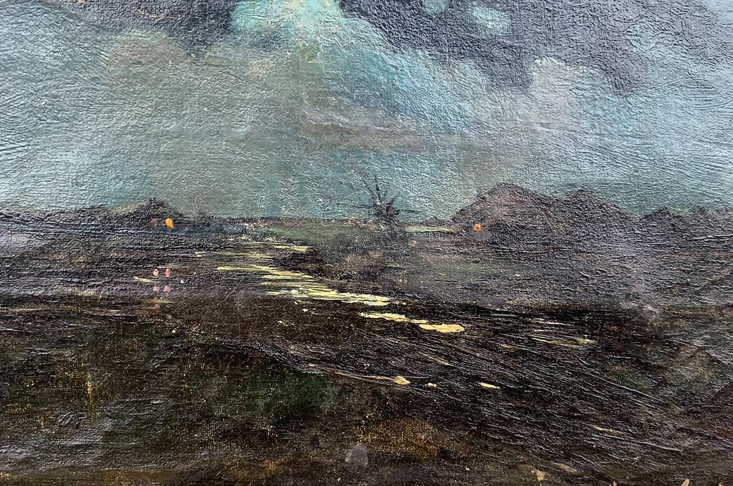 Textured oil painting Cruise by Vladimir Ivanovich Kozlovsky, moody landscape