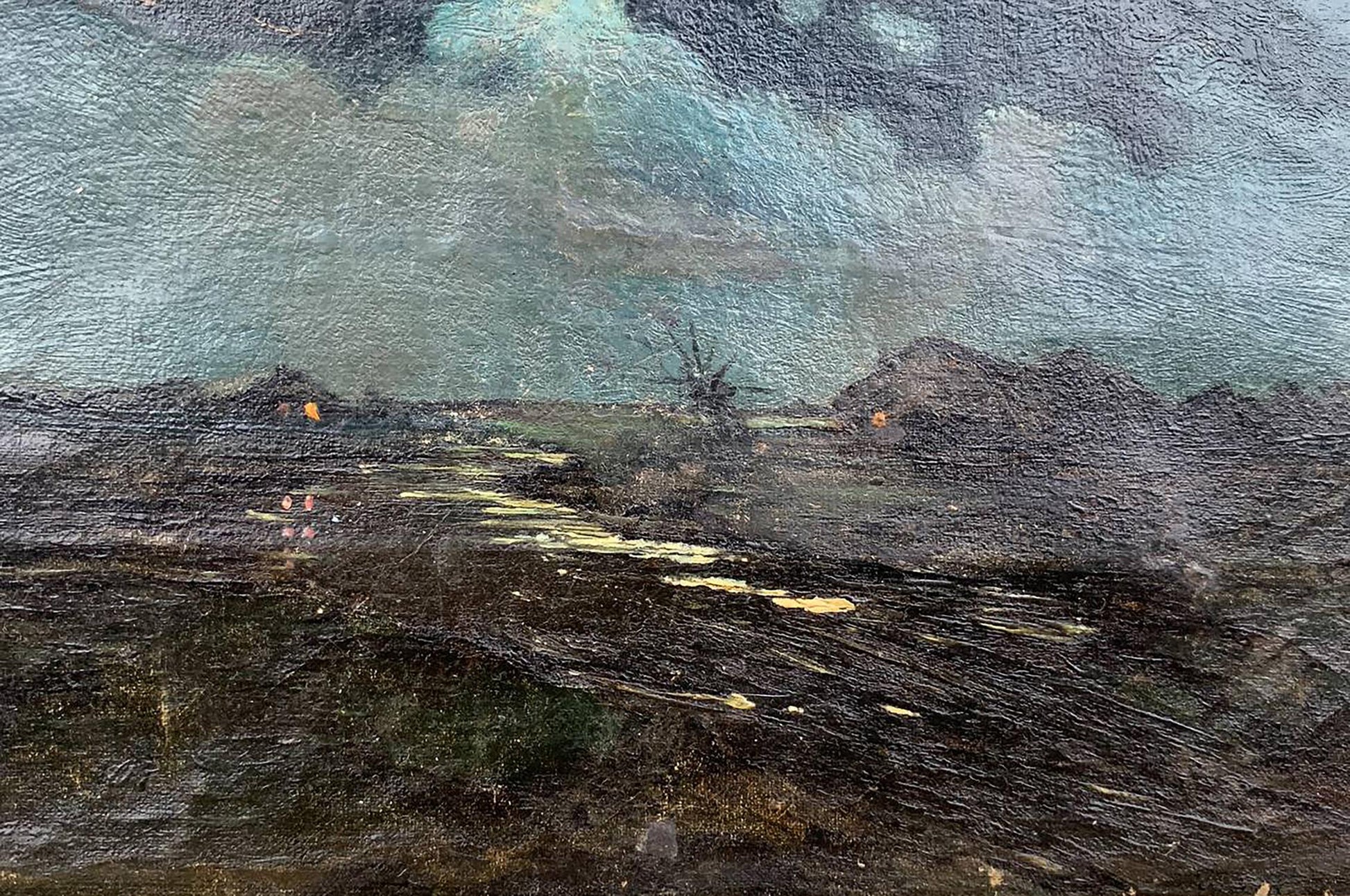 Textured oil painting Cruise by Vladimir Ivanovich Kozlovsky, moody landscape