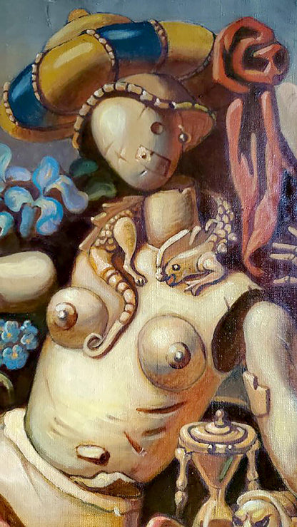 Surreal cream figure in Autumn in Venice oil painting by Litvinov Daniil Olegovich