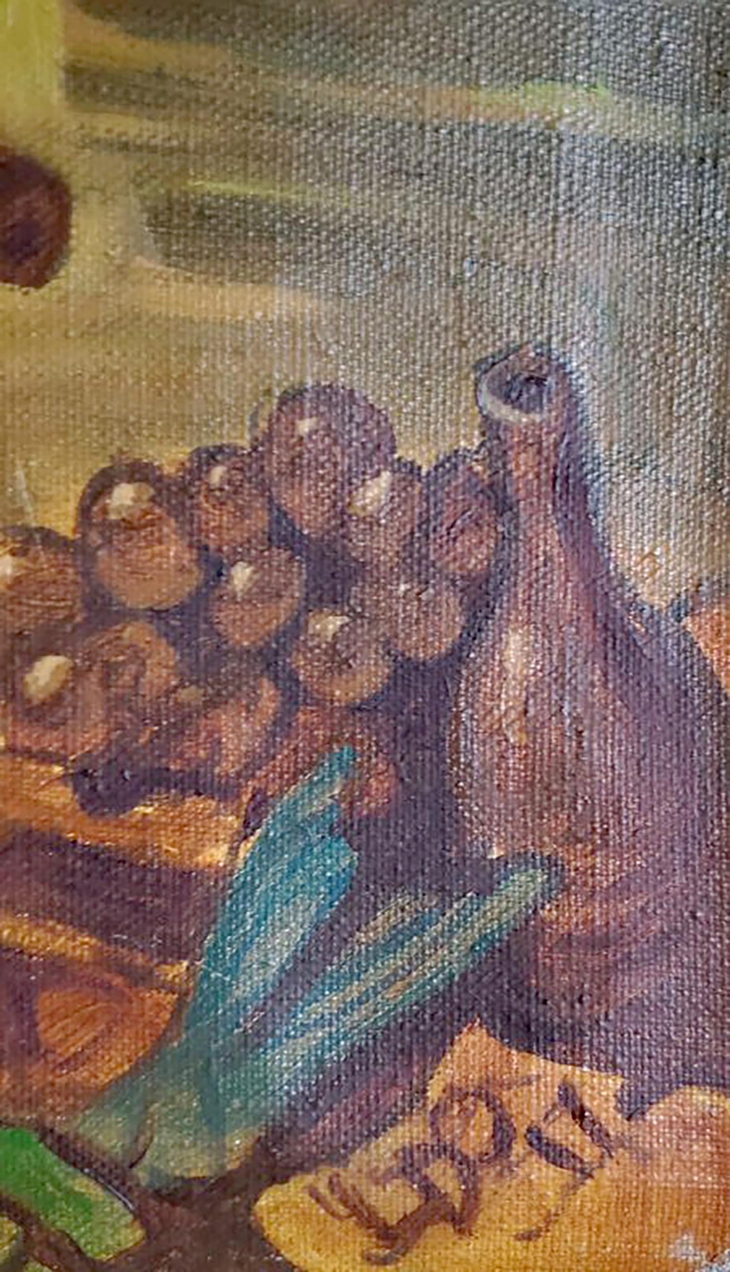 Oil painting Autumn in Venice by Litvinov Daniil Olegovich with purple grapes