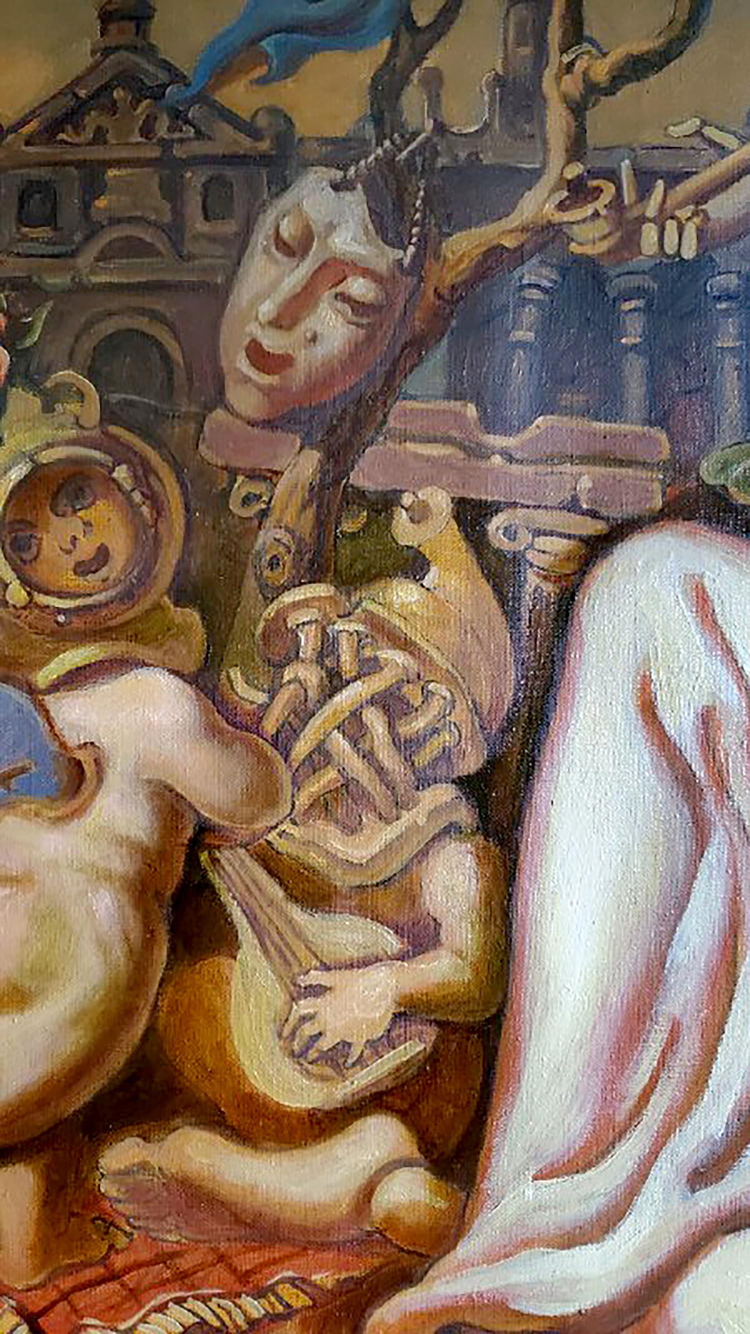 Oil painting Autumn in Venice by Litvinov Daniil Olegovich surreal figure