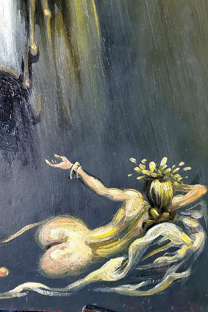 Oil painting Mystery of Fire by Litvinov Daniil Olegovich, golden figure