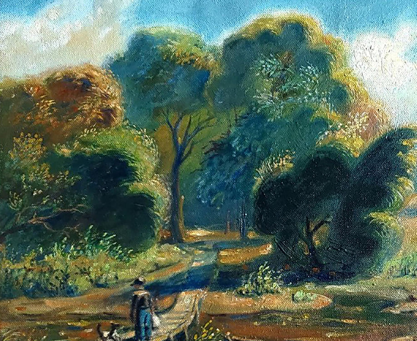 Serene impressionistic oil painting of Lubny forest path by Litvinov Daniil Olegovich