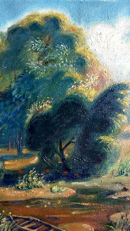 Impressionistic oil painting of lush tree by Litvinov Daniil Olegovich