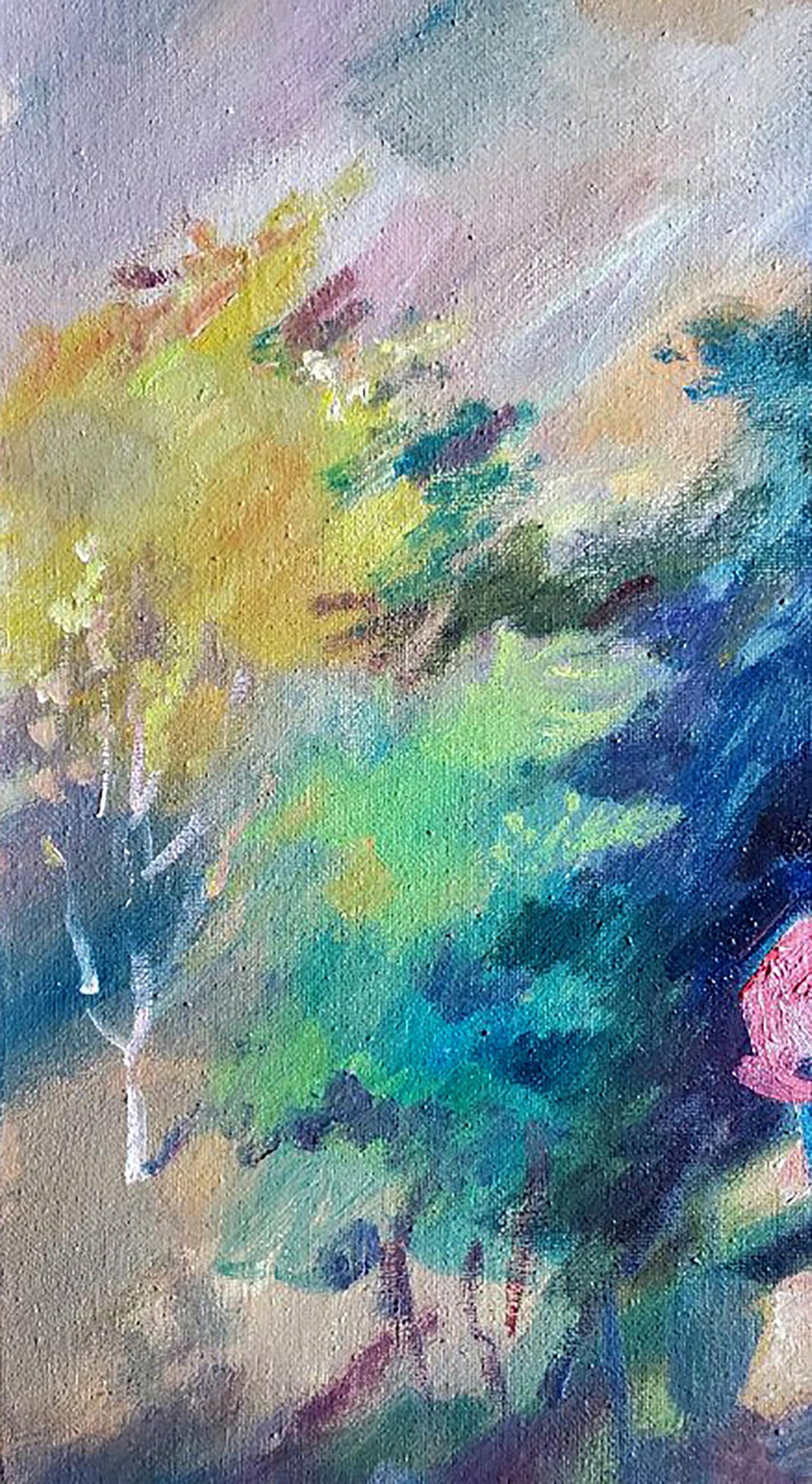 Vibrant impressionist oil painting Garden cleaning by Daniil Litvinov