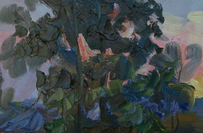 In oil, Sergiy Pivtorak illustrates the beauty of a sunset