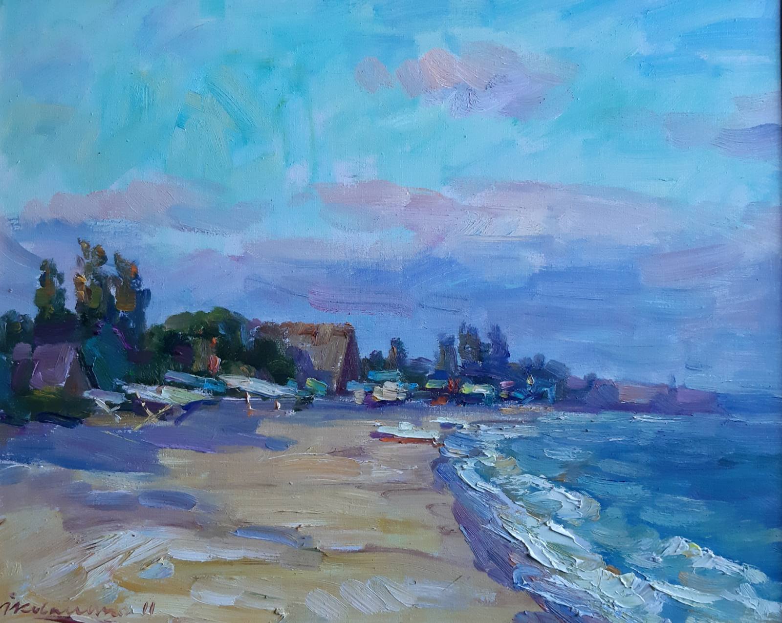Oil painting By the sea Kovalenko Ivan Mikhailovich